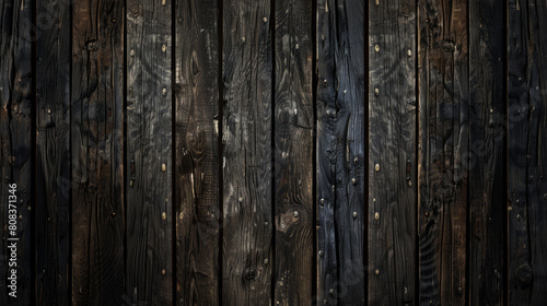 Mellow very dark-colored wood texture background. Natural grain and high contrast. photo