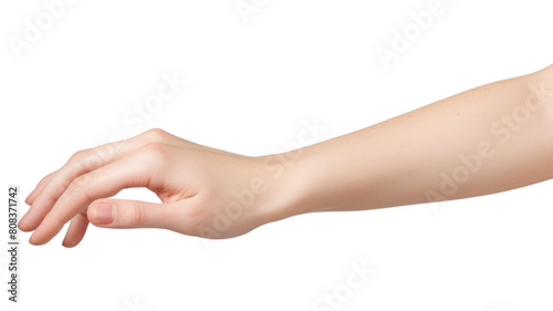 PNG  Female hand white background gesturing touching. photo