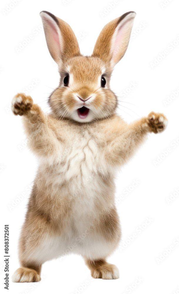 Fototapeta premium PNG Happy smiling rabbit dance mammal animal rodent.