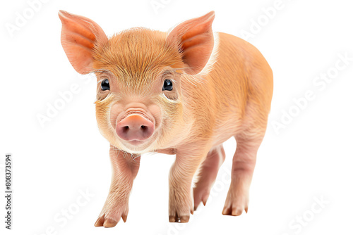 Cute and adorable baby piglet isolated on transparent background photo