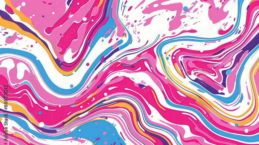 Obraz premium Tło jest wypełnione różnymi kolorami, a na nim znajduje się detalistyczny, wirujący wzór. Możemy zobaczyć jasne i intensywne kolory, które tworzą interesującą kompozycję