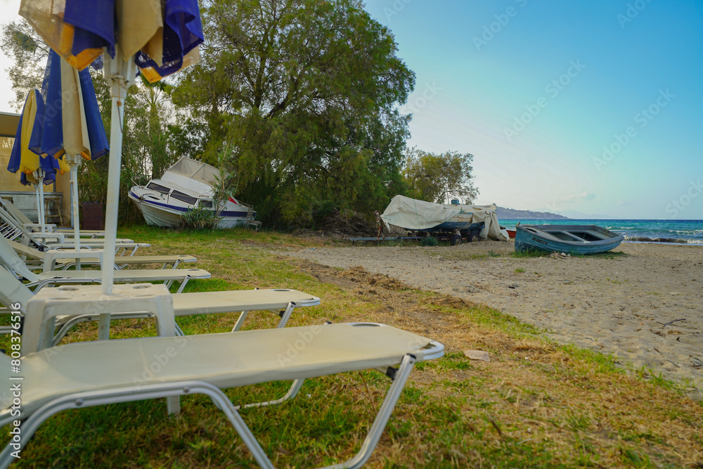 Fototapeta premium Argassi beach in Zakinthos , Greece