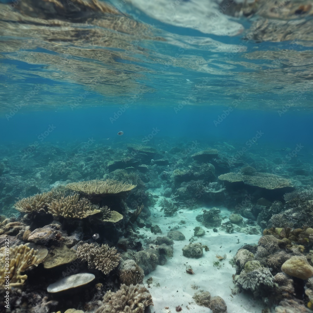 crystal clear ocean with colorful fish