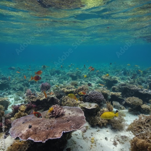 crystal clear ocean with colorful fish