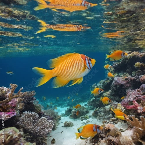 crystal clear ocean with colorful fish