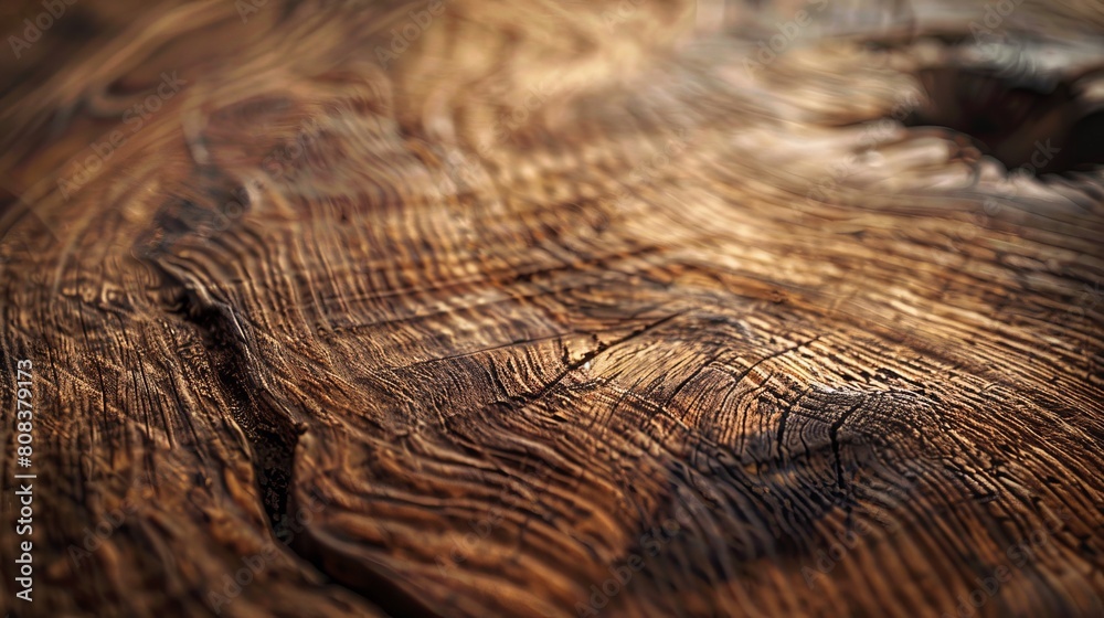 Close-up image of a wooden table, highlighting its detailed surface texture and natural patterns Close-up image of a wooden table, highlighting its detailed surface texture and natural patterns