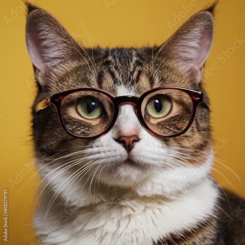 a cat with glasses © angel