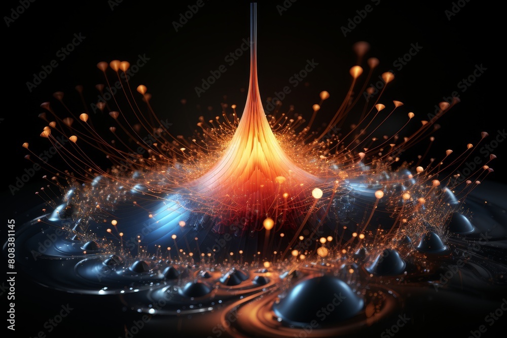 Glowing abstract light burst in dark background Glowing abstract light burst in dark background