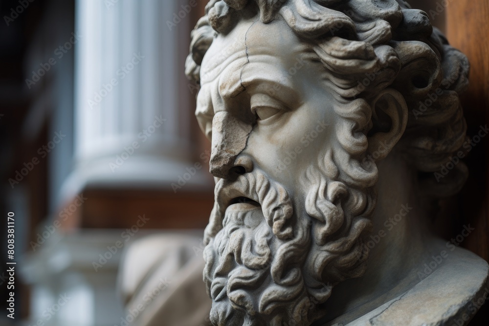Detailed sculpture of a classical male figure Detailed sculpture of a classical male figure