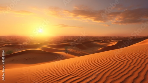 Breathtaking desert sunset landscape