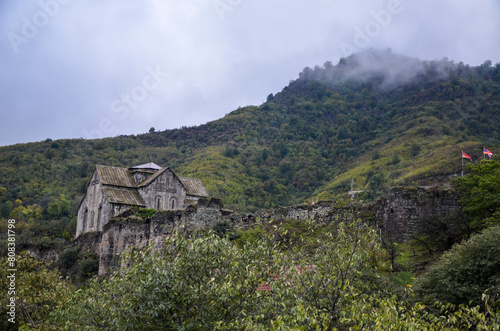Medieval Armenian Akhtala monastery and fortress. Akhtala town, Lori Region, Armenia
