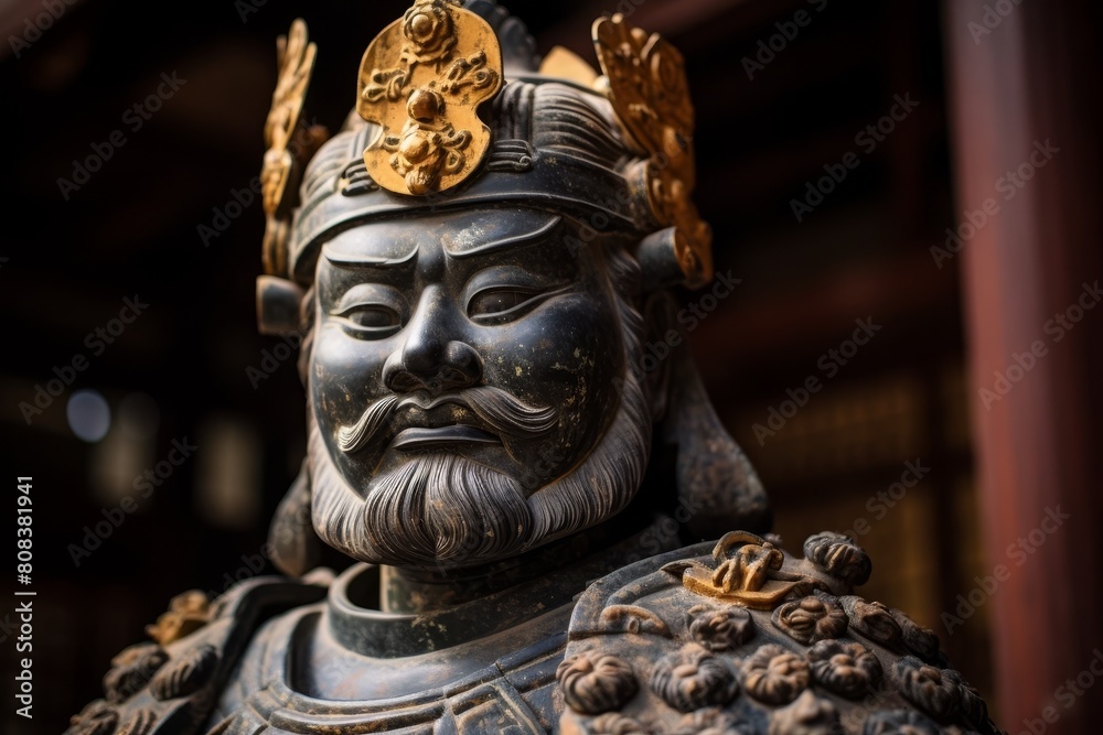 Ornate asian statue with intricate details Ornate asian statue with intricate details