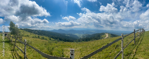Panorama of the Carpathian mountains. Ukraine, Europe.