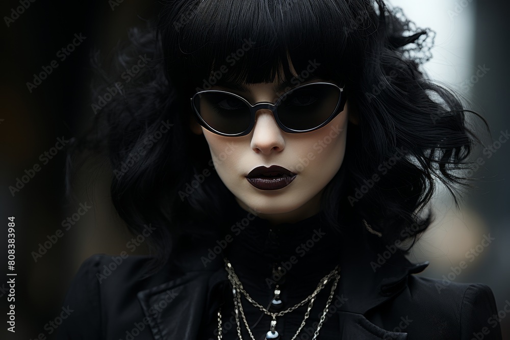 mysterious woman with dark hair and sunglasses mysterious woman with dark hair and sunglasses