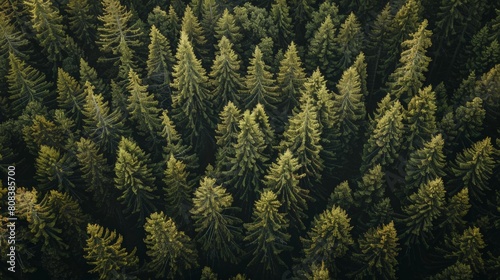 Aerial Symphony: Majestic Pines Forest from Above