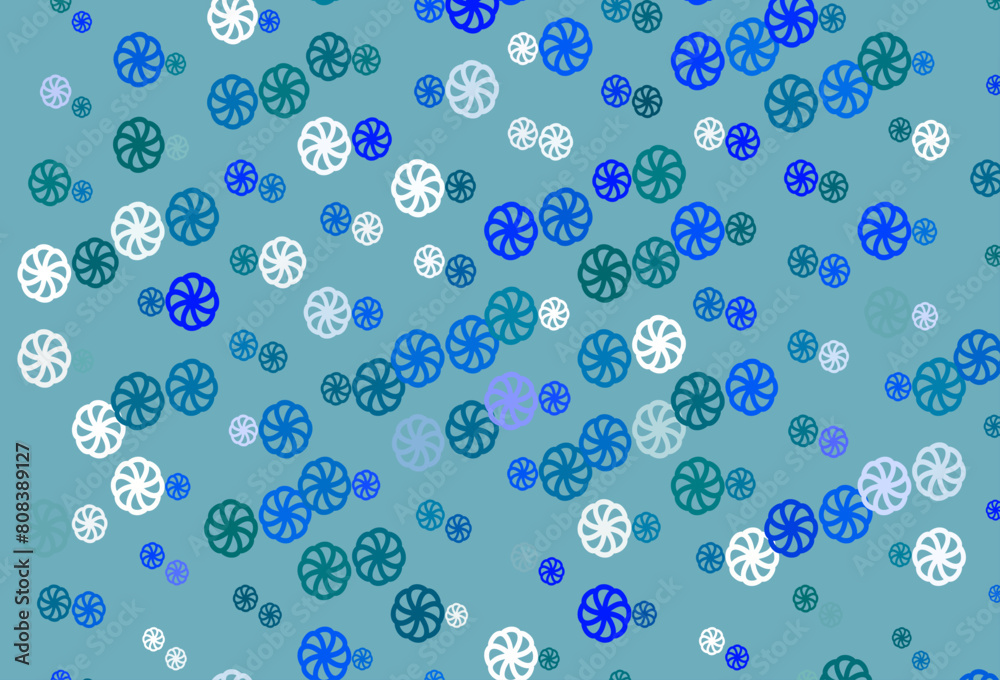 Light BLUE vector layout with bright snowflakes.