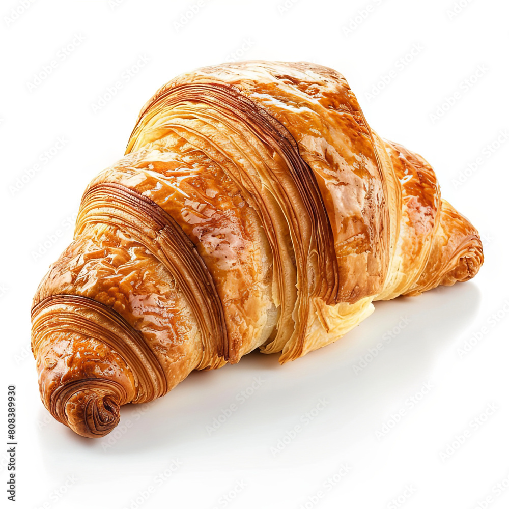 croissant isolated on white background; bread fully in focus croissant isolated on white background; bread fully in focus