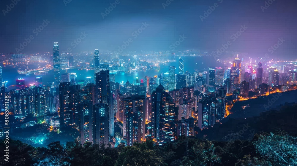 custom made wallpaper toronto digitalStunning night view of a vibrant cityscape with glowing lights