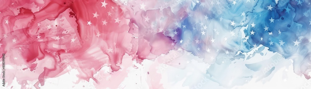 A watercolor painting of the American flag with stars, Memorial Day