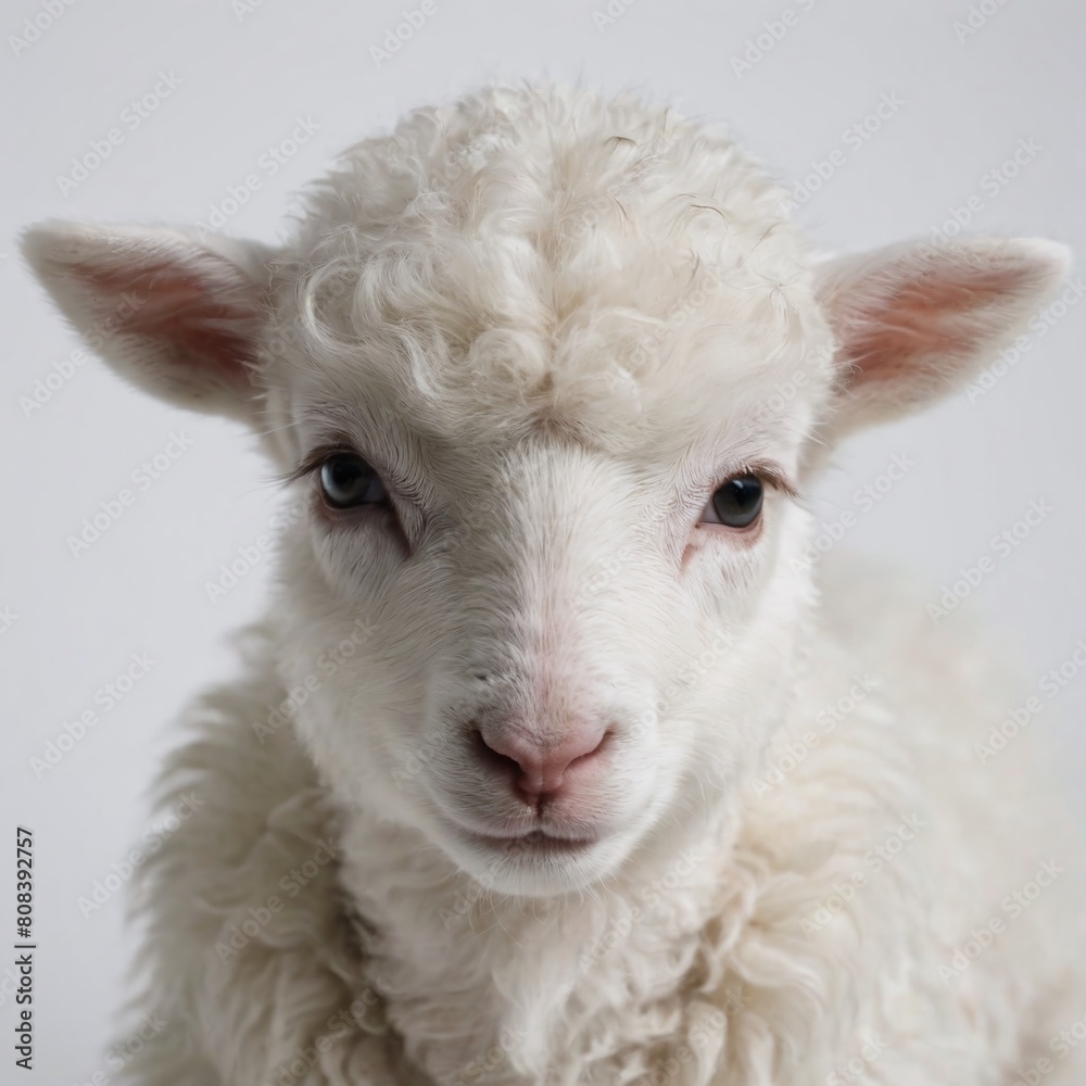 White Lamb Face Close-Up White Lamb Face Close-Up