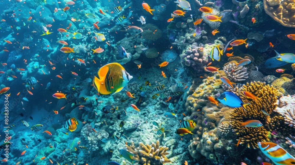 Underwater world. Coral reefs and fish Underwater world. Coral reefs and fish