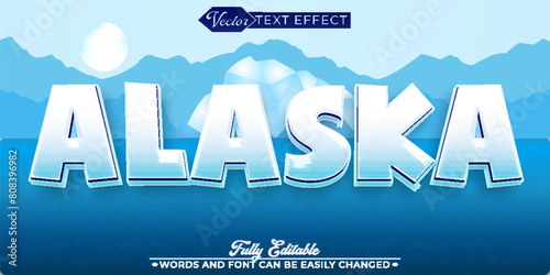 Cold Country Alaska Vector Editable Text Effect Template