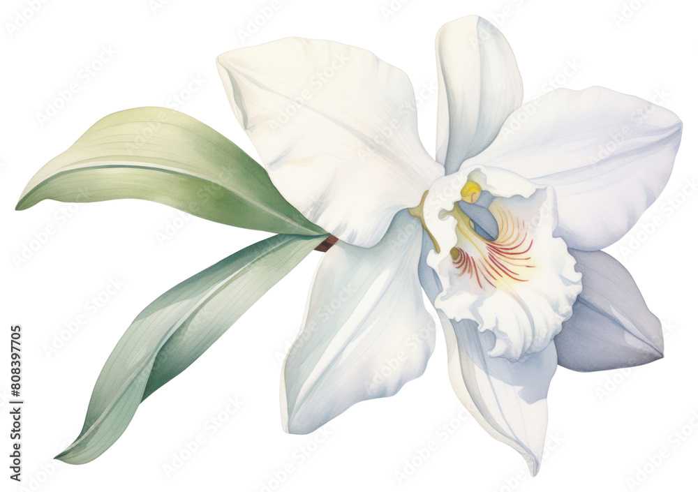 PNG White orchid flower nature petal plant.