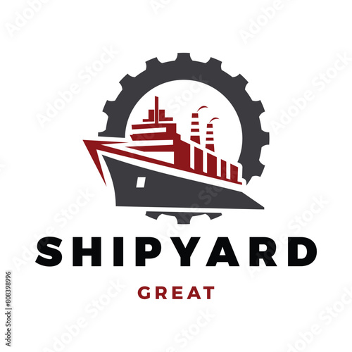Shipyard Icon Logo Design Template