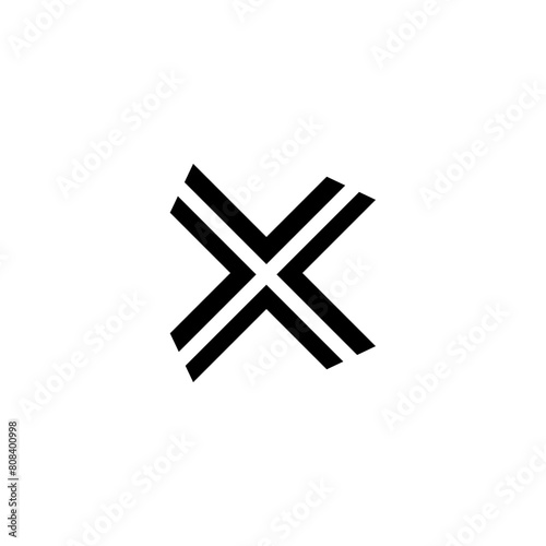 Cross sign icon with simple and modern design 