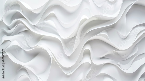 White abstract texture in a 3D paper art style, versatile for use in various design projects like book covers and websites