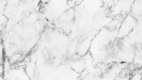 High-resolution image showcasing the intricate details of a luxurious white marble texture with delicate gray veins, perfect for backgrounds, wallpapers, or sophisticated design elements