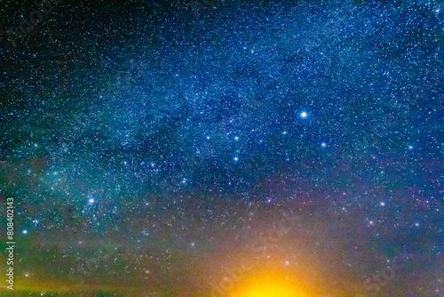 Starry sky in rural area in the countryside in Monte Escobedo Zacatecas photo