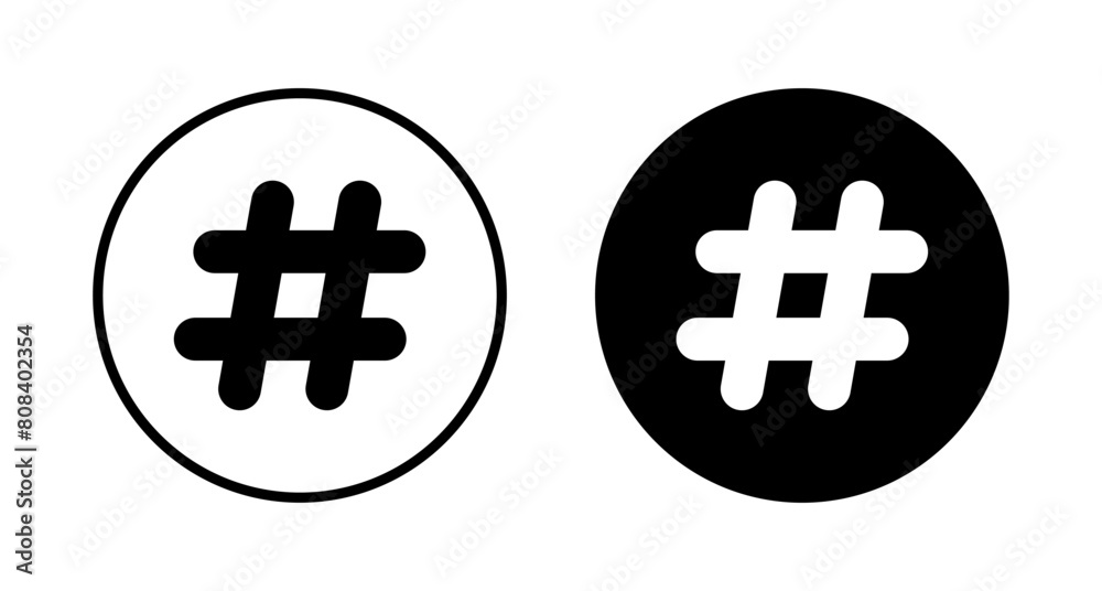 Obraz premium Hashtag icon vector isolated on white background. hashtag vector icon