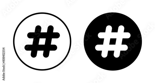 Hashtag icon vector isolated on white background. hashtag vector icon