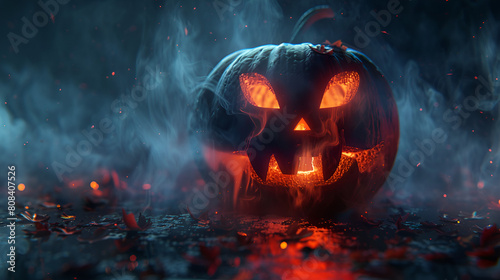 halloween pumpkin with fire
