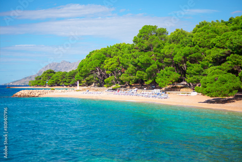 Fototapeta Naklejka Na Ścianę i Meble -  Paradise beach in Hvar island, Dalmatia, Croatia. Tropical island like in paradise