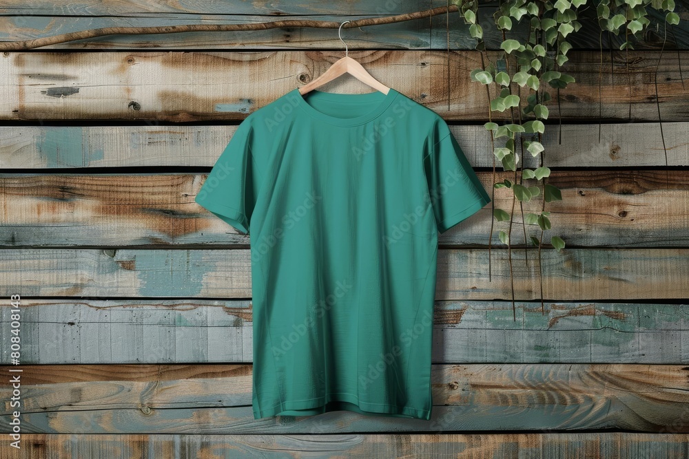 hanging green tshirt mockup on weathered wooden wall blank apparel display product showcase 3d rendering 8 hanging green tshirt mockup on weathered wooden wall blank apparel display product showcase 3d rendering 8