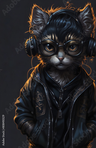 黒い猫　AI画像　ジェネレーティブAI © スタジオサラ