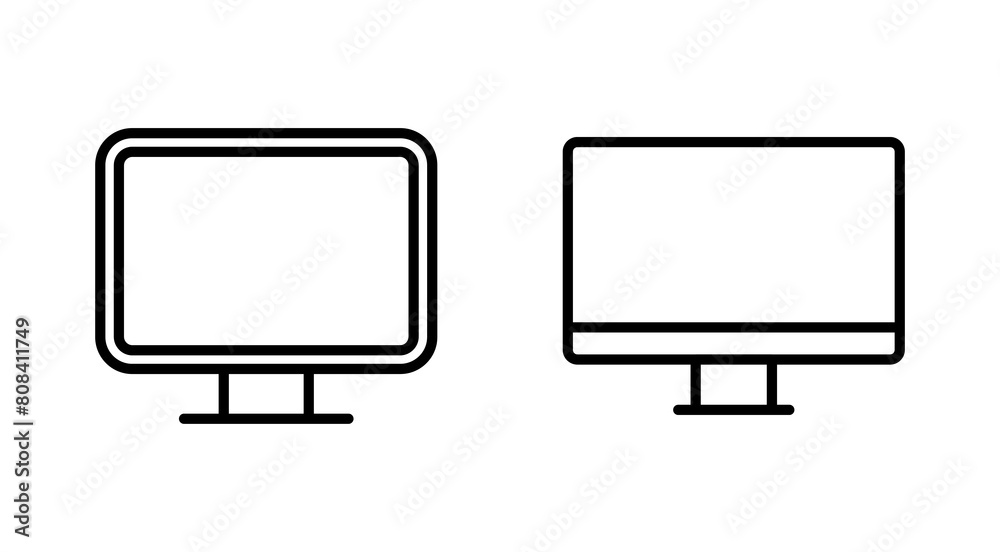 Computer icon set. computer monitor icon vector.