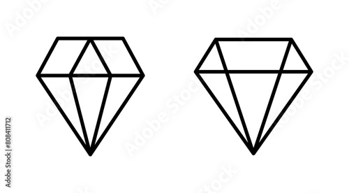 Diamond icon set. diamond gems vector icon.