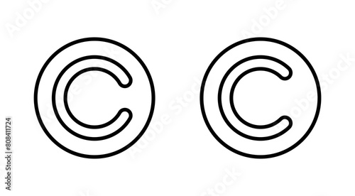 Copyright icon set. copyright symbols