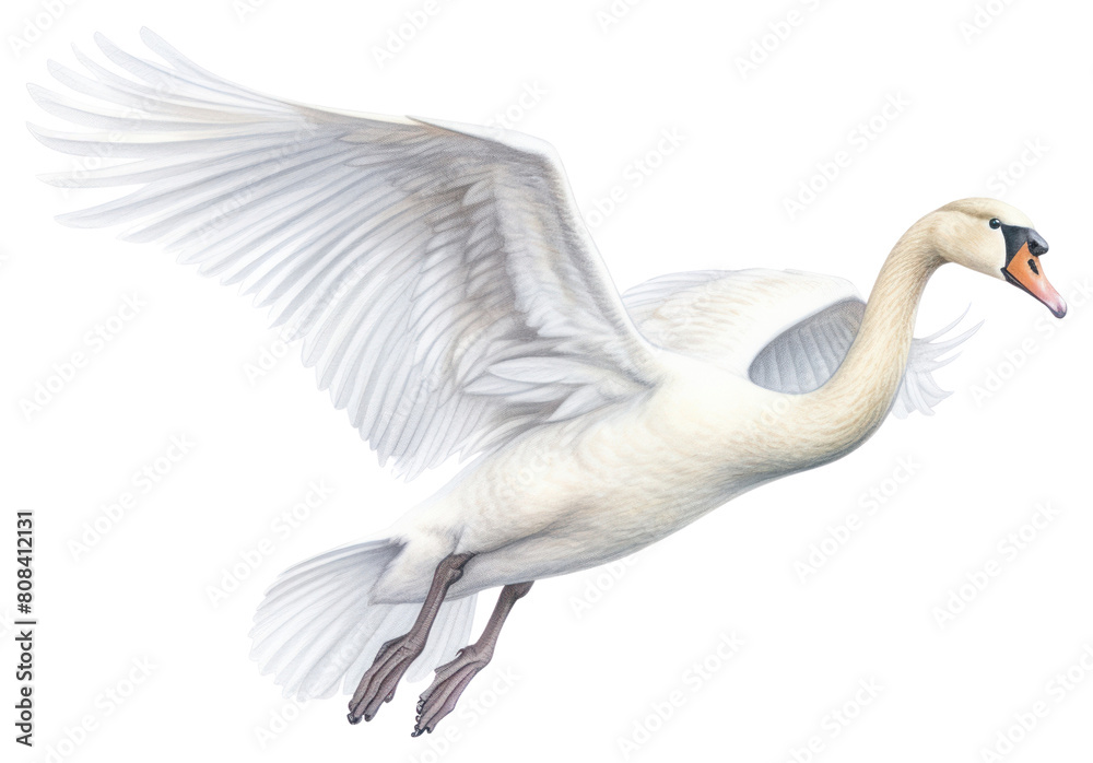 Obraz premium PNG Swan animal flying transparent background