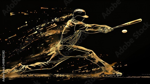 Silhouette of BaseBall Player in Action