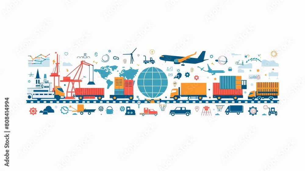 Global Business Logistics and International Trade A White Background