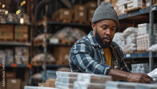 A close-up shot of a small business owner carefully inspecting each product before packaging, ensuring that only the highest quality items are sent to customers.