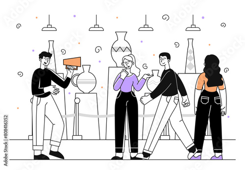 People at excursion vector simple