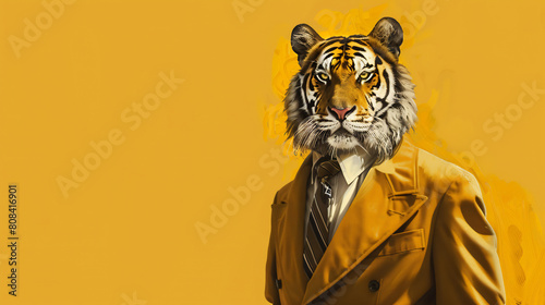 Stylish Tiger in High-End Couture Ensembles