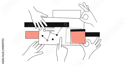 Hands create website simple