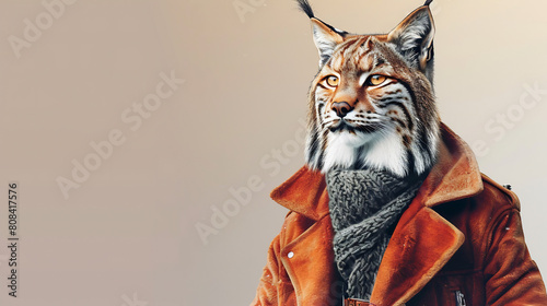 Luxurious Lynx in Fashionable High-End Clothing