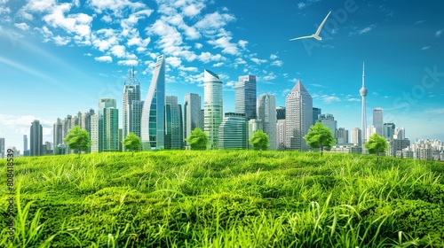 Concept Renewable Energy: Energy Efficiency Innovation, a sustainable city powered by renewable energy sources